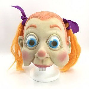 Slipknot DON POST 2000 Oddball Girl Halloween Mask Orange Red Hair Pigtails RARE